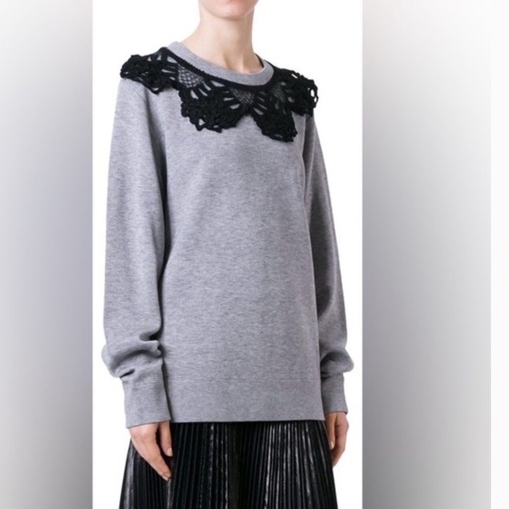 Marc Jacobs Grey Crochet Collar Pullover Sweater